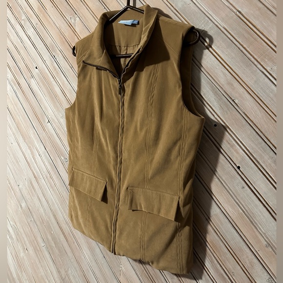 Denver Hayes Puffer Tan Khaki Lightweight Vest Layering Fall Western Sleeveless - Picture 2 of 7